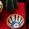 Handmade Evil Eye Design Ceramic Small Bowl