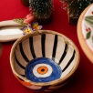Handmade Evil Eye Design Ceramic Small Bowl