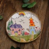 Handmade Design Ceramic Plate Village