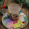 Handmade Design Ceramic Mug Set Two Houses