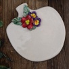 Handmade Design Red & Purple Flowers Ceramic Service Plate