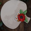 Handmade Design Ponny Flower Ceramic Large Service Plate