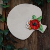 Handmade Design Ponny Flower Ceramic Large Service Plate