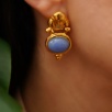 Handmade Design Gold Plated Earrings with Pearl
