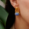 Handmade Design Gold Plated Earrings with Pearl