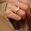 Handmade Silver Ring With Dragonfly Design with Pearl