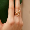 Handmade Gold Plated Brass Ring with Pearls