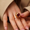 Handmade Design Pearl Gold Plated Brass Ring