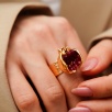 Handmade Design Pearl Gold Plated Brass Ring