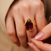 Handmade Design Pearl Gold Plated Brass Ring