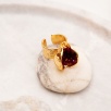 Handmade Design Pearl Gold Plated Brass Ring