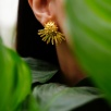 Handmade Design Gold Plated Brass Earrings