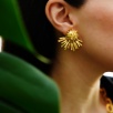 Handmade Design Gold Plated Brass Earrings