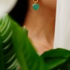 Handmade Design Gold Plated Brass Earrings with Pearl and Aqua Chalcedony Stones