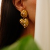 Handmade Gold Plated Brass Earrings with Pearl