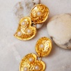 Handmade Gold Plated Brass Earrings with Pearl