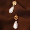 Handmade Gold Plated Silver Earrings with Mother of Pearl