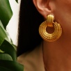 Handmade Design Brass Earrings Gold Plated