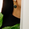 Handmade Gold Plated Pearl and Labradorite Stone Brass Earrings