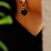 Handmade Gold Plated Pearl and Labradorite Stone Brass Earrings