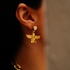 Handmade Gold Plated Brass Earrings with Pearl