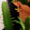Handmade Gold Plated Brass Earrings with Pearl