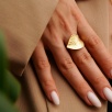 Handmade Leaf Design Gold Plated Brass Ring