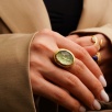 Handmade Design Gold Plated Brass Ring