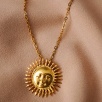 Handmade Gold Plated Sun Desing Brass Necklace