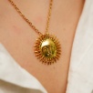 Handmade Gold Plated Sun Desing Brass Necklace