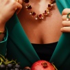 Handmade Gold Plated Brass Necklace Pomegranate Desing
