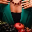 Handmade Gold Plated Brass Necklace Pomegranate Desing