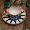 Handmade Design Ceramic Turkish Coffee Set Evil Eye