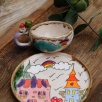 Handmade Design Ceramic Turkish Coffee Set Garden