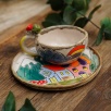 Handmade Design Ceramic Turkish Coffee Set Mountain House