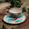 Handmade Design Ceramic Turkish Coffee Set Rainbow