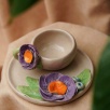 Handmade Design Ceramic Floral Turkish Coffee Set