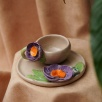 Handmade Design Ceramic Floral Turkish Coffee Set