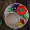 Handmade Design Ceramic Flowered Turkish Coffee Set