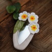 Handmade Ceramic Floral Mirror White