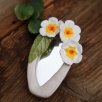 Handmade Ceramic Floral Mirror White