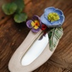 Handmade Ceramic Floral Mirror Blue