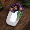 Handmade Ceramic Floral Mirror Purple
