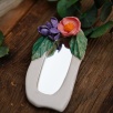 Handmade Ceramic Floral Mirror Pink