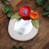 Handmade Ceramic Floral Mirror Red