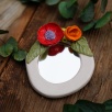 Handmade Ceramic Floral Mirror Red