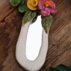 Handmade Ceramic Floral Mirror Yellow