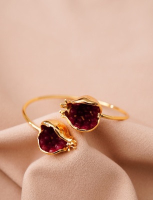 Handmade Gold Plated Brass Bracelet Pomegranate