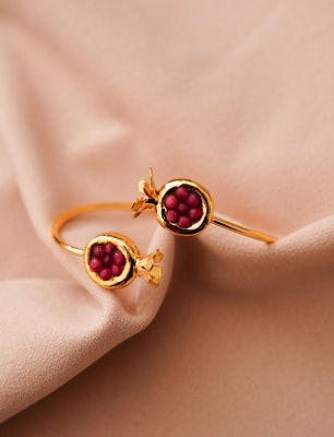 El Yapımı Nar Tasarımlı Pirinç Bileklik