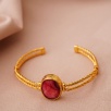 Handmade Gold Plated Brass Bracelet Ruby
